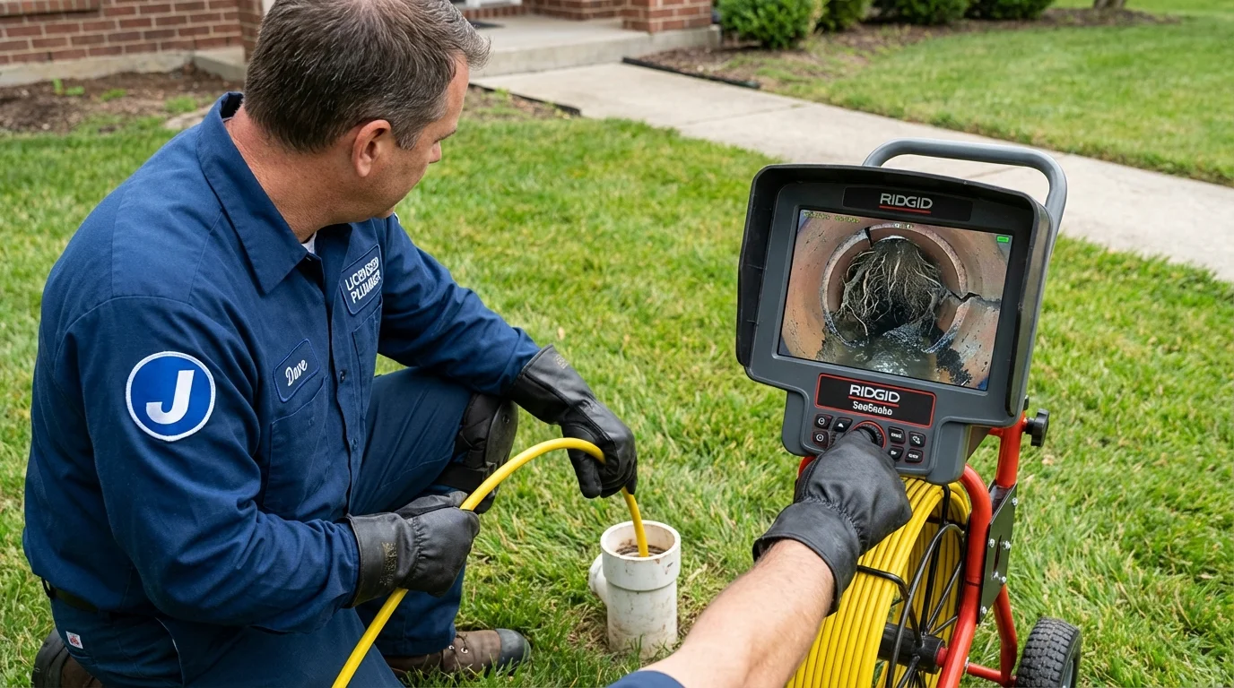 Sewer camera inspection being performed by Johns Plumbing LLC in Lumberton