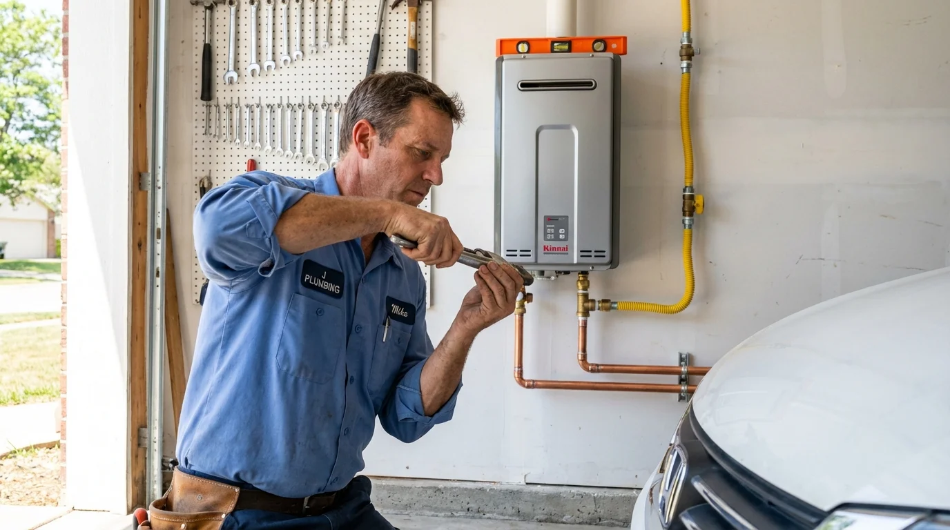 Tankless water heater installation by a Johns Plumbing LLC plumber in Lumberton